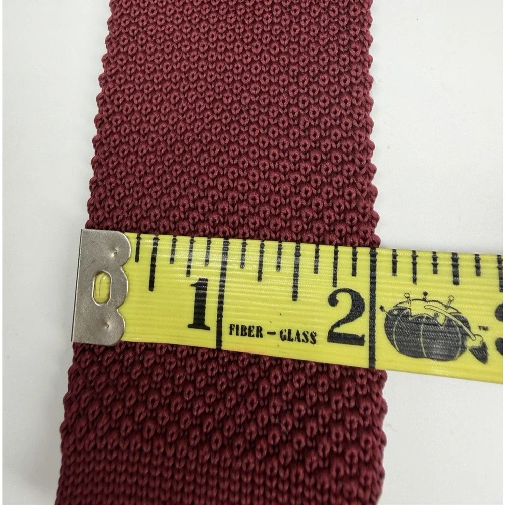 Banana Republic Square End Sock Tie Popcorn Knit Burgundy Black Narrow